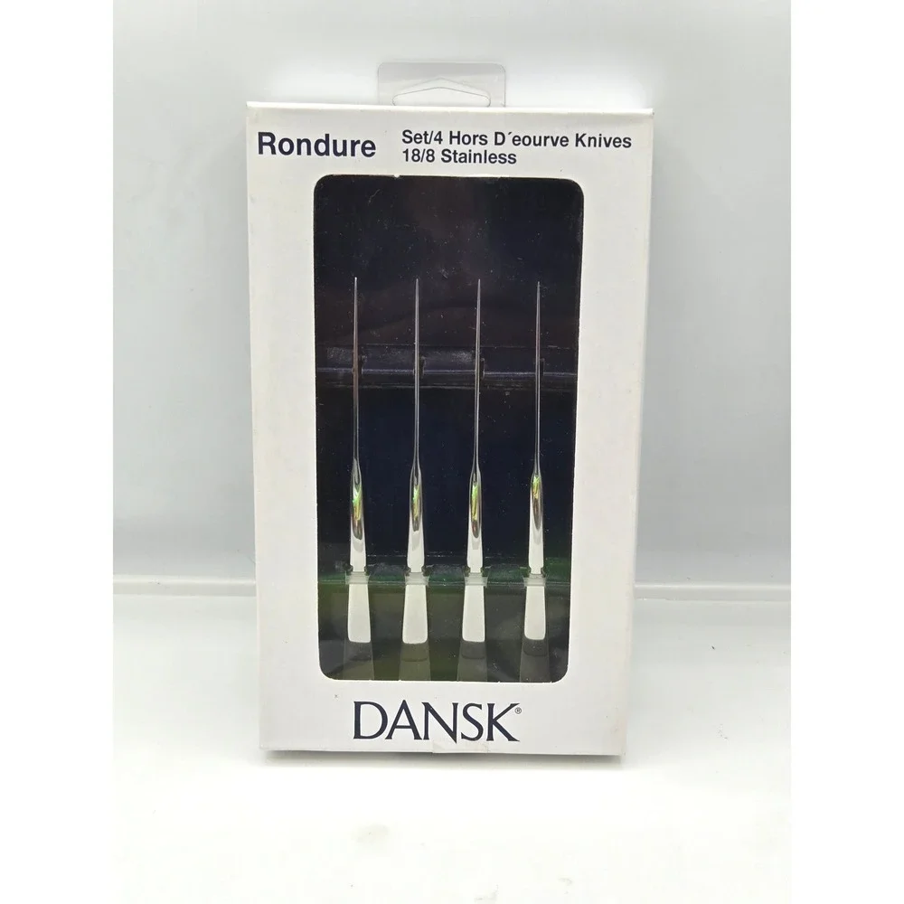 Vintage Dansk Rondure Set of 4 Hors D'oeuvre Knives 18/8 Stainless Flatware